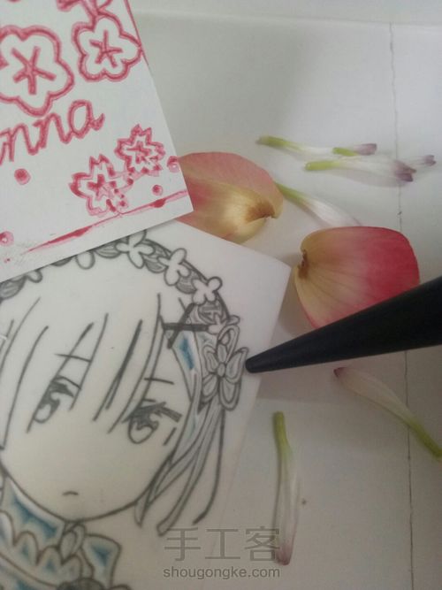 (橡皮章教程)来一只可爱的拉姆吧! 第5步