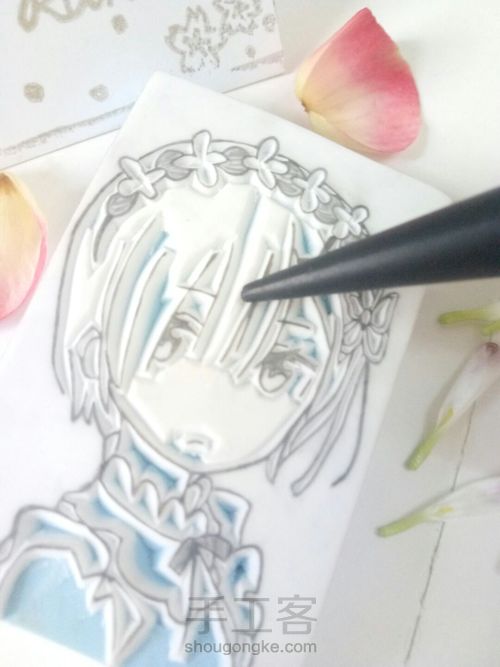 (橡皮章教程)来一只可爱的拉姆吧! 第6步