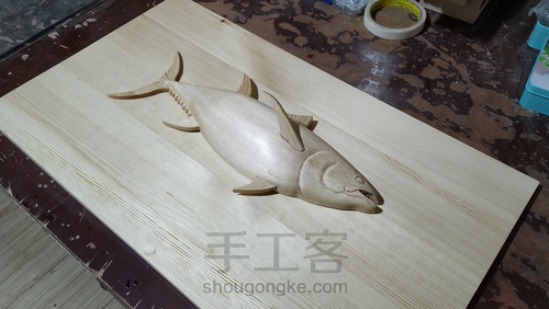 蓝旗金枪鱼 木鱼画制作 第7步