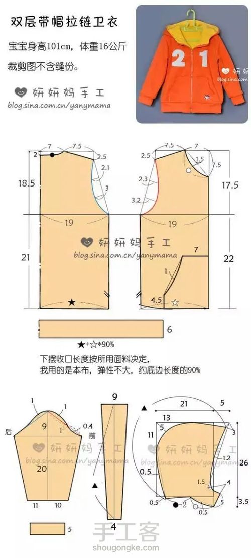 童装外套裁剪图推荐 第11步