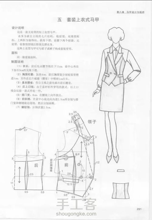 八款马甲的结构设计与纸样资料 第7步