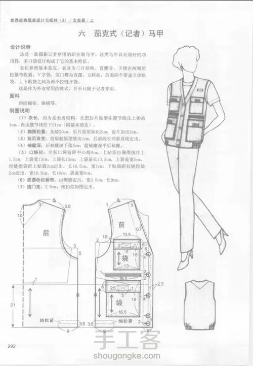 八款马甲的结构设计与纸样资料