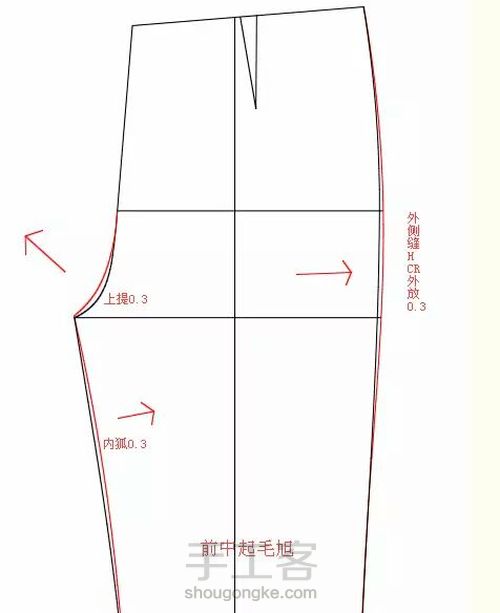 图解女裤的15种样板调整实例，一目了然！ 第3步