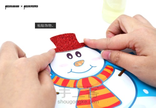 圣诞纸电路主题卡片（纸电路创意贺卡）——萌呆呆的雪人 第14步