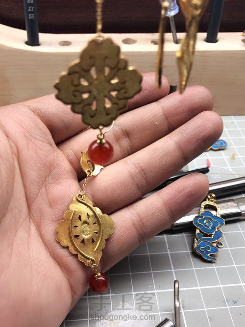 【原创】非遗花丝镶嵌点翠的制作教程 第11步