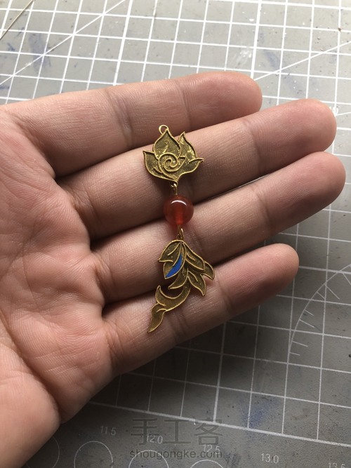 【原创】非遗花丝镶嵌点翠的制作教程 第12步