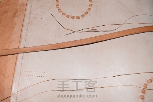 原创Tote包-纯手工皮包详细制作过程（有图纸） 第25步