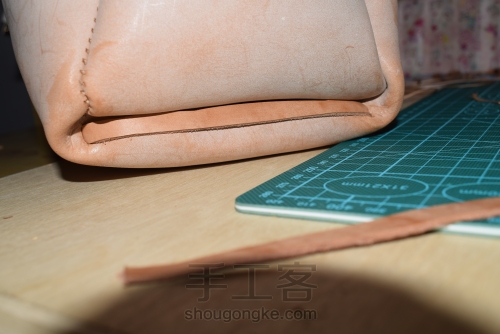 原创Tote包-纯手工皮包详细制作过程（有图纸） 第29步
