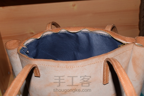 原创Tote包-纯手工皮包详细制作过程（有图纸） 第30步
