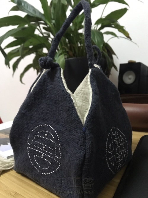 刺绣福禄寿喜莲花茶壶袋 第6步