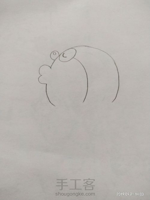 哆啦A梦简笔画 第3步
