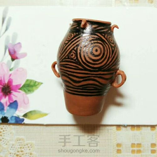 软陶仿涡纹彩陶罐 第5步