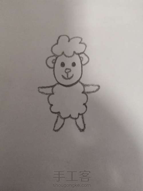 儿童简笔画羊 第5步