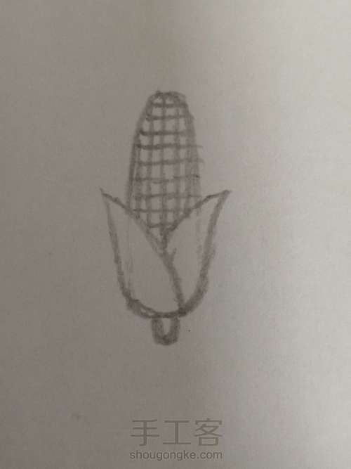 玉米简笔画 第3步