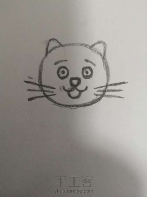 猫🐱儿童简笔画 第3步