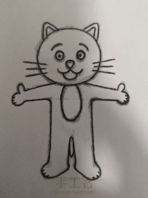 猫🐱儿童简笔画 第4步