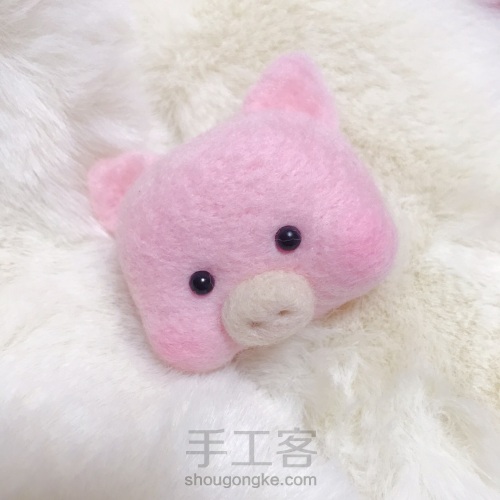 【新手教程】羊毛毡—可爱猪猪 第24步