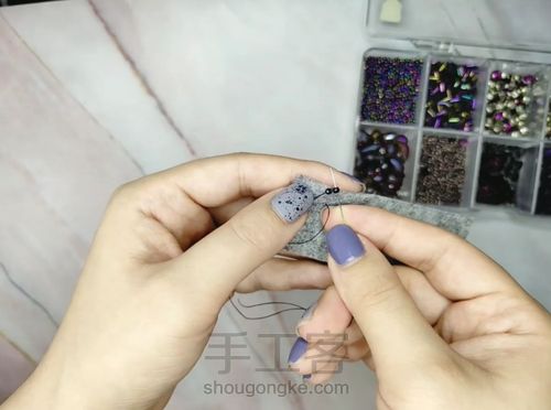 法式刺绣珠绣中常见的包边方法(一) 第6步