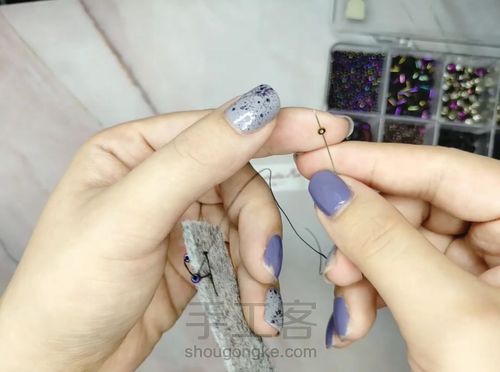 法式刺绣珠绣中常见的包边方法(一) 第8步