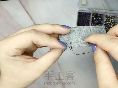 法式刺绣珠绣中常见的包边方法(一) 第9步