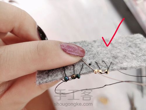 法式刺绣珠绣中常见的包边方法(一) 第14步