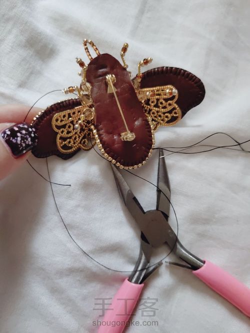 【原创】教程详解🐝立体珠绣昆虫胸针 第25步