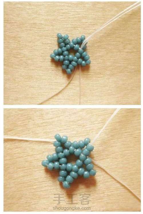 手工Diy基础教程🌟珠编五角星 第6步