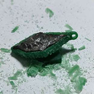 手工银饰-随意手工雕蜡做个镶嵌吊坠