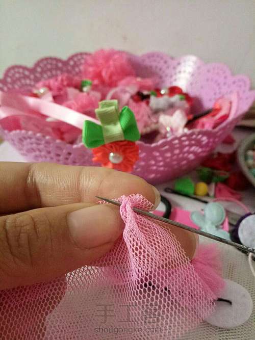 毛球一字夹（旧毛线） 第1步