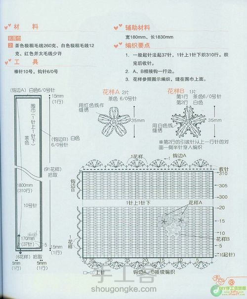 灰色帽子围巾套装 第3步