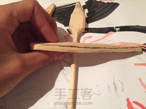 竹蜻蜓 蜻蜓点水平衡竹蜻蜓 DIY木艺 第5步
