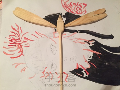 竹蜻蜓 蜻蜓点水平衡竹蜻蜓 DIY木艺 第8步