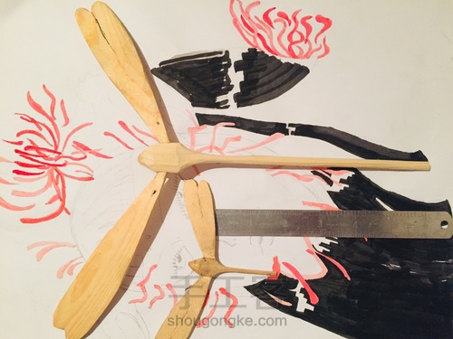 竹蜻蜓 蜻蜓点水平衡竹蜻蜓 DIY木艺 第12步