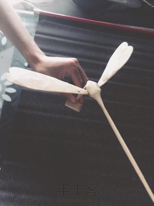 竹蜻蜓 蜻蜓点水平衡竹蜻蜓 DIY木艺 第24步