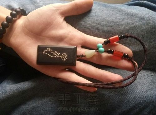 檀木平安无事牌一枚 第7步