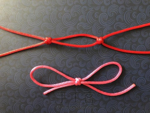 常用编绳基础结—双线双联结、单线双联结、长双联结、横双联结 第1步