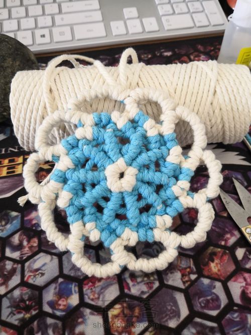 【原创】鲁冰花杯垫 地中海风 北欧风 蓝色是夏天里大海的颜色 第1步