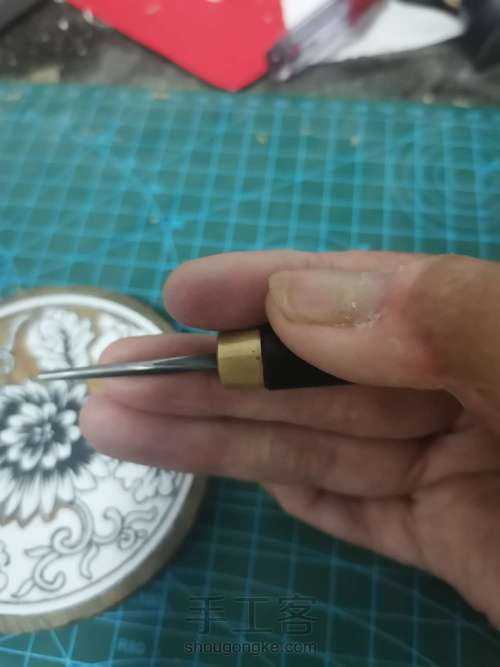 【原创】绿檀雕花梳妆镜 第8步