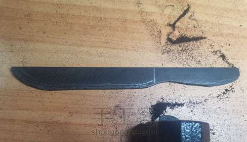 【原创】紫光檀裁纸刀 第2步