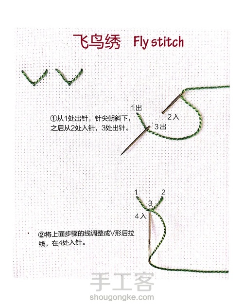 学会这七种针法，拿下简单植物刺绣 第5步