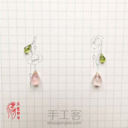 梦想照进现实,制作独一无二的梅花纯银宝石耳坠 第2步