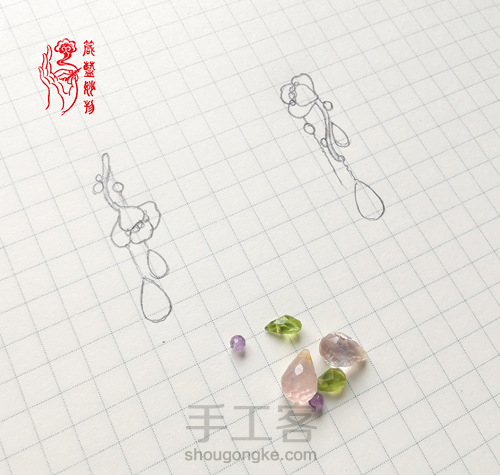 梦想照进现实,制作独一无二的梅花纯银宝石耳坠 第5步