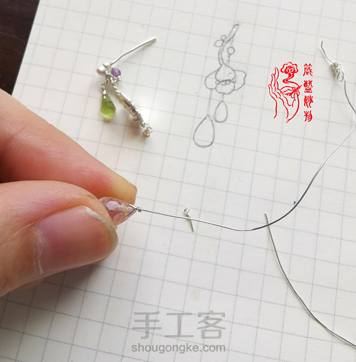 梦想照进现实,制作独一无二的梅花纯银宝石耳坠 第27步