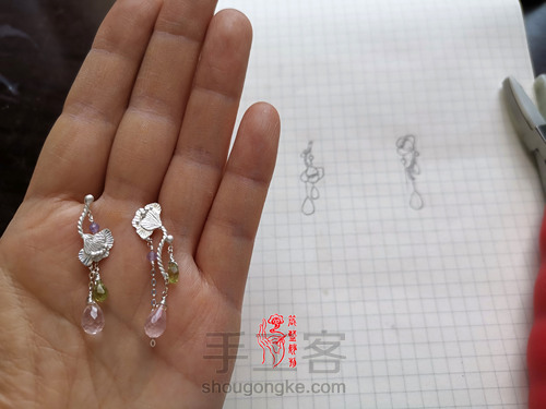 梦想照进现实,制作独一无二的梅花纯银宝石耳坠 第36步