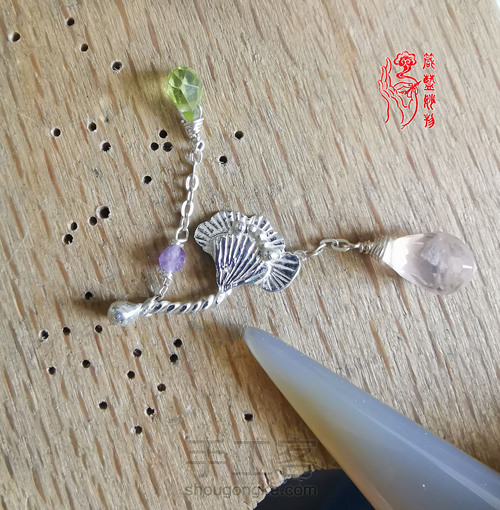 梦想照进现实,制作独一无二的梅花纯银宝石耳坠 第38步