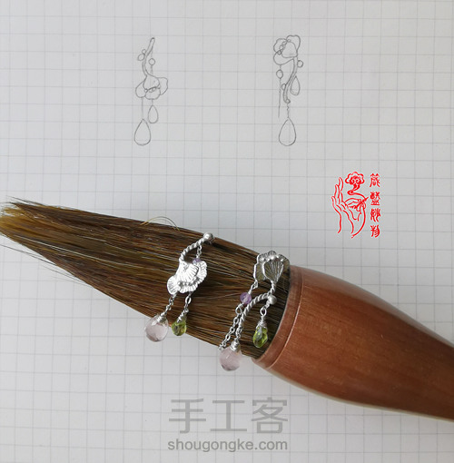 梦想照进现实,制作独一无二的梅花纯银宝石耳坠 第40步