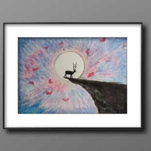 油画棒——《麋鹿》