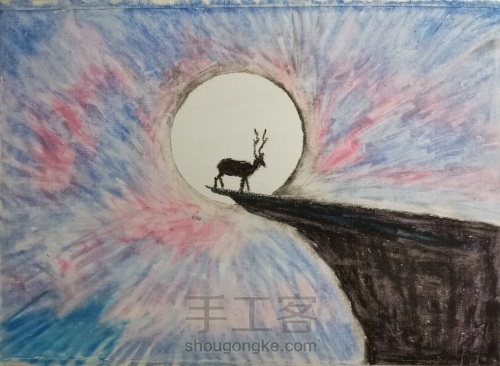 油画棒——《麋鹿》 第6步