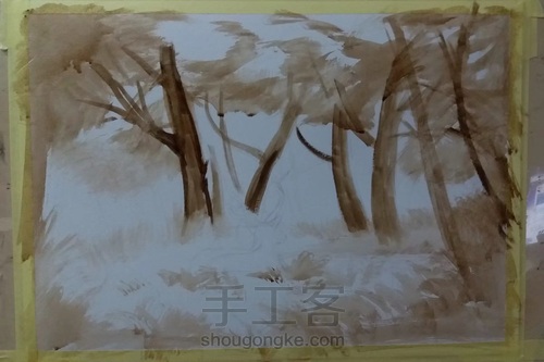 【水粉画】——风景 第2步