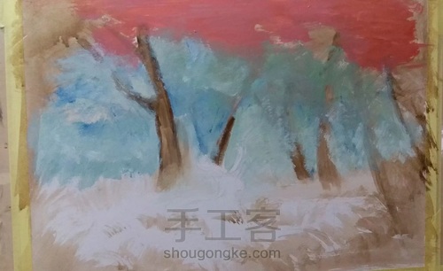 【水粉画】——风景 第3步